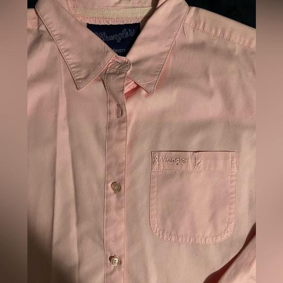 Girls Wrangler Long Sleeve Button Up, Large, Baby Pink - Picture 3 of 4